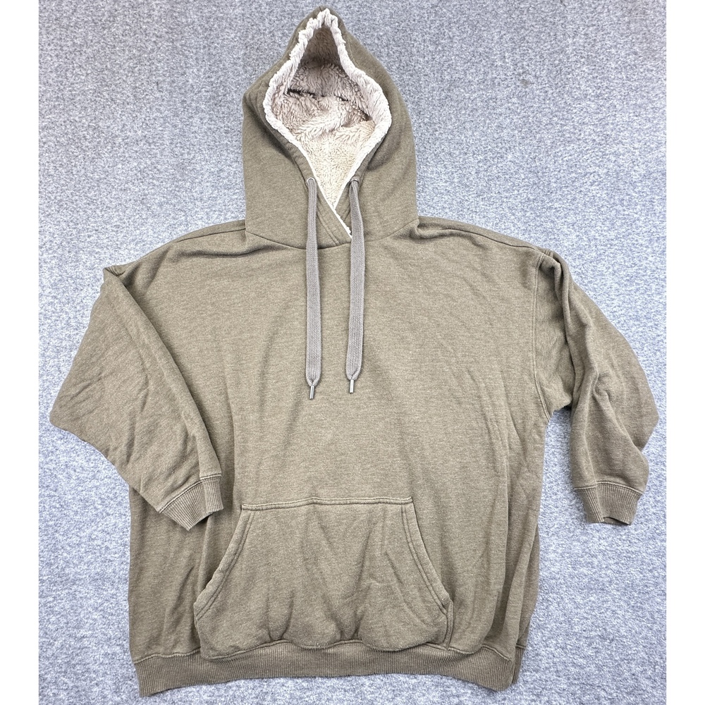 Aerie Oversized Pullover Fur Lined Hoodie Size XL